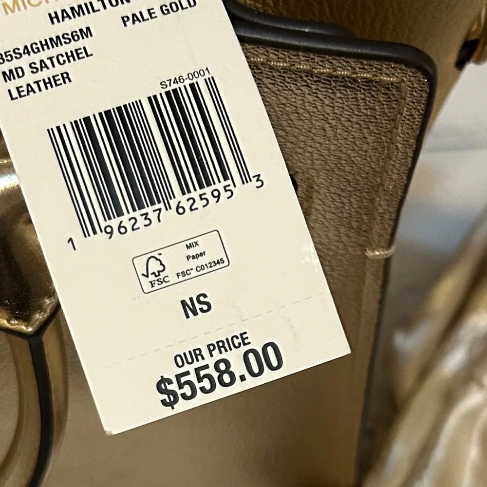 New Michael Kors Gold Satchel With Optional Crossbody - Picture 11 of 15